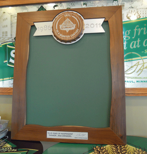 Wood Framed Chalk Board Custom Business Logo – Summit Brewery Co