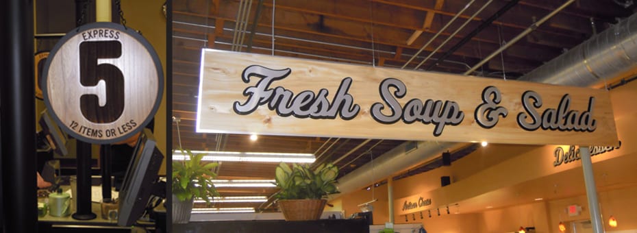 Urban Wood Signage Display - Linden Hills Coop - Minneapolis