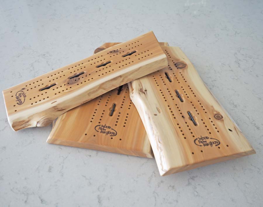 cribbagesmallwhitecedar2 5" x 15" Cribbage Board Small - White Cedar