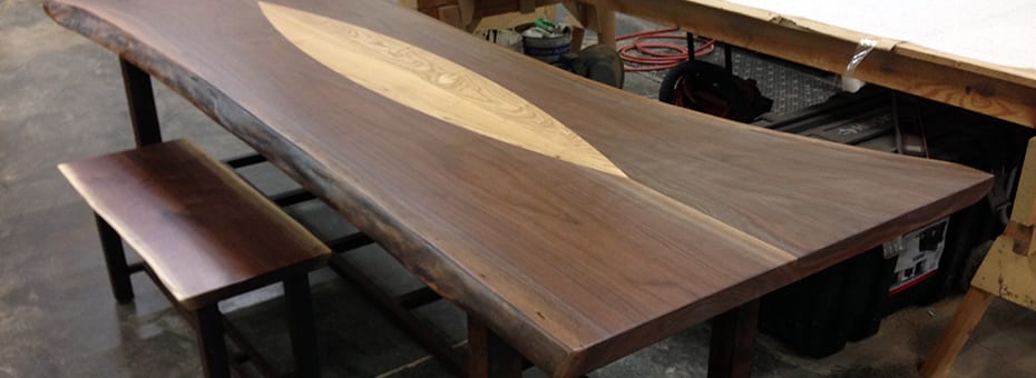 Reclaimed Engraved Communal Table - Caribou Coffee & Einstein Bros. Bagels