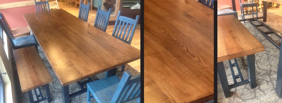 Reclaimed Engraved Communal Table - Caribou Coffee & Einstein Bros. Bagels