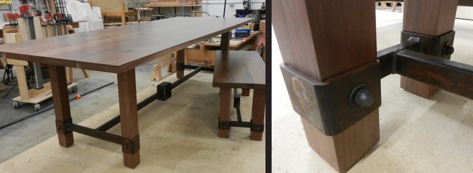 Reclaimed Engraved Communal Table - Caribou Coffee & Einstein Bros. Bagels