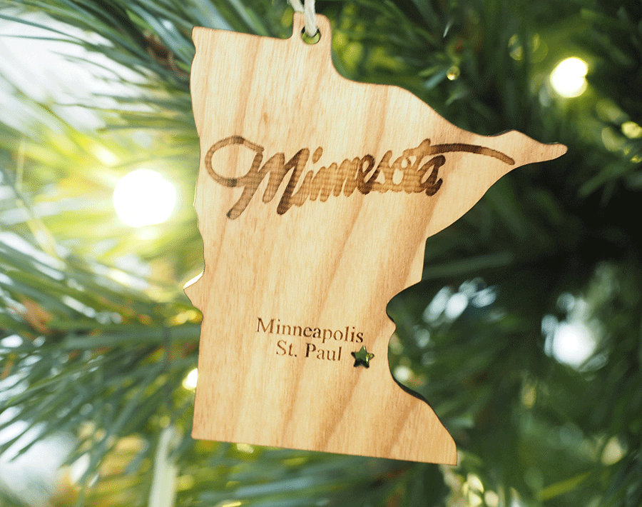 Minnesota Wood Ornament Wood From the Hood Minneapolis St. Paul Minnesota Wood Ornament Wood From the Hood Minneapolis St. Paul