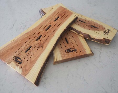 honeylocustsmcribbage2 5" x 15" Cribbage Board Small - Honey Locust
