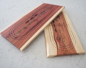 Three Player Cribbage Board Red Cedar Wood From the Hood