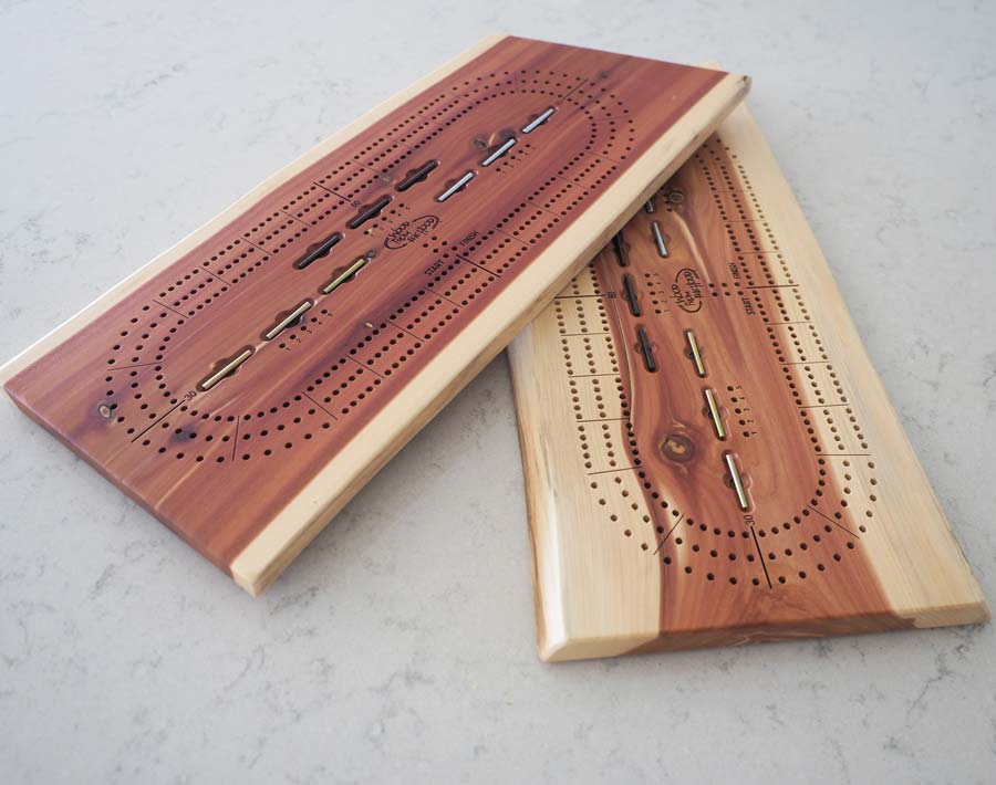 Three Player Cribbage Board Red Cedar Wood From the Hood Three Player Cribbage Board Red Cedar Wood From the Hood