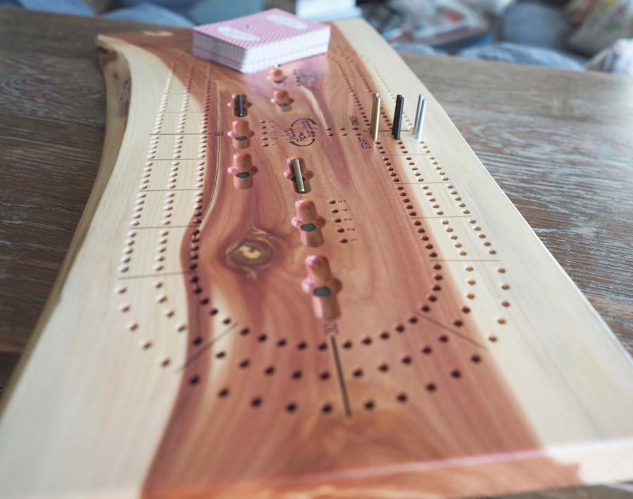 Three Player Cribbage Board Red Cedar Wood From the Hood Three Player Cribbage Board Red Cedar Wood From the Hood