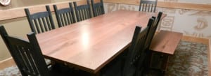 Reclaimed Engraved Communal Table - Caribou Coffee & Einstein Bros. Bagels