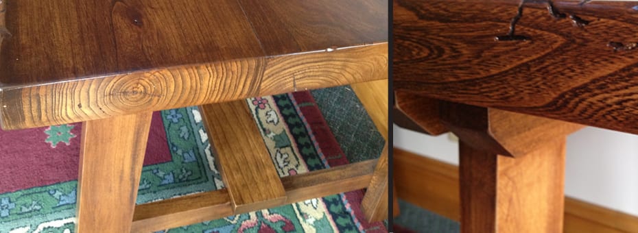 Farm Style Table Made from Reclaimed Tree