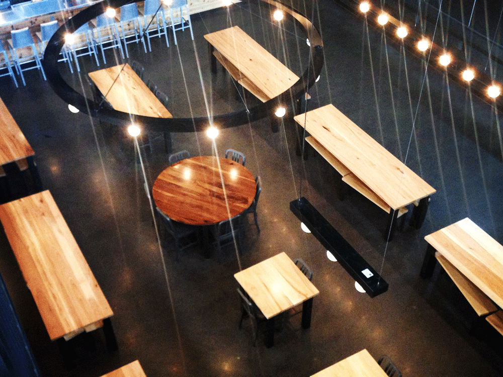 Surely Brewery - Communal Tables - Wood From The Hood - Minneapolis