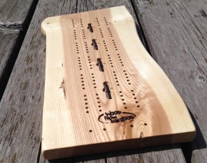 hand made cribbage board reclaimed wood from the hood