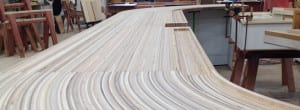 Urban Wood Curved Bar Fabrication- Summit Brewery - Minneapolis