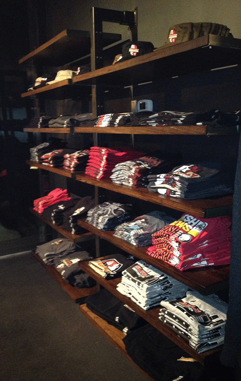 Wood Retail Display Shelves with Metal – Surly Brewing – Minneapolis