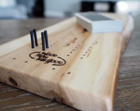 Small Cribbage Board Made From Elm