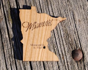 Minnesota Wood Magnet Minneapolis