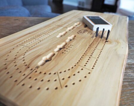 3 Player Cribbage Board Made From Elm