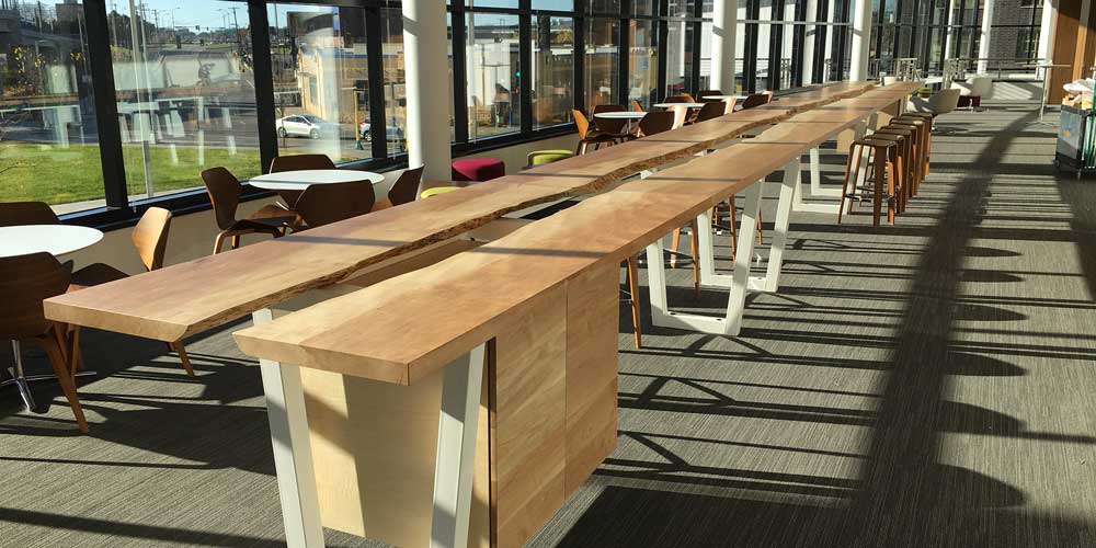 Live-Edge Silver Maple Table | Natural-Edge Wood Table | Custom Office Interior Furniture | Wood From The Hood | Minneapolis