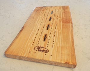 live edge cribbage board reclaimed norway maple wood from the hood