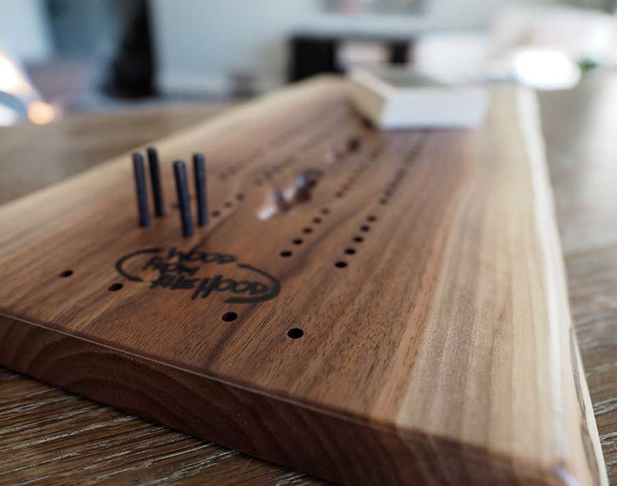 Cribbage Board Natural Live Edge Black Walnut Wood From the Hood Cribbage Board Natural Live Edge Black Walnut Wood From the Hood