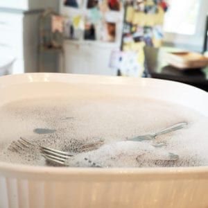 Borrowed Silverware Washing Station