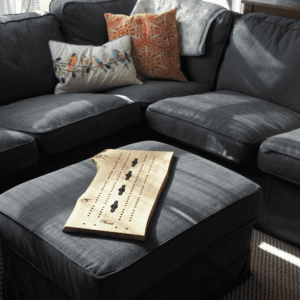 Cribbage Board Live Natural Edge Reclaimed Ash Wood