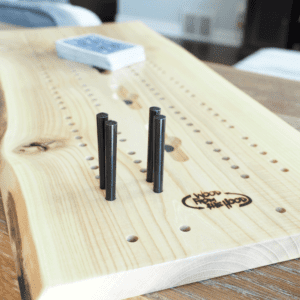Cribbage Board Live Natural Edge Reclaimed Ash Wood