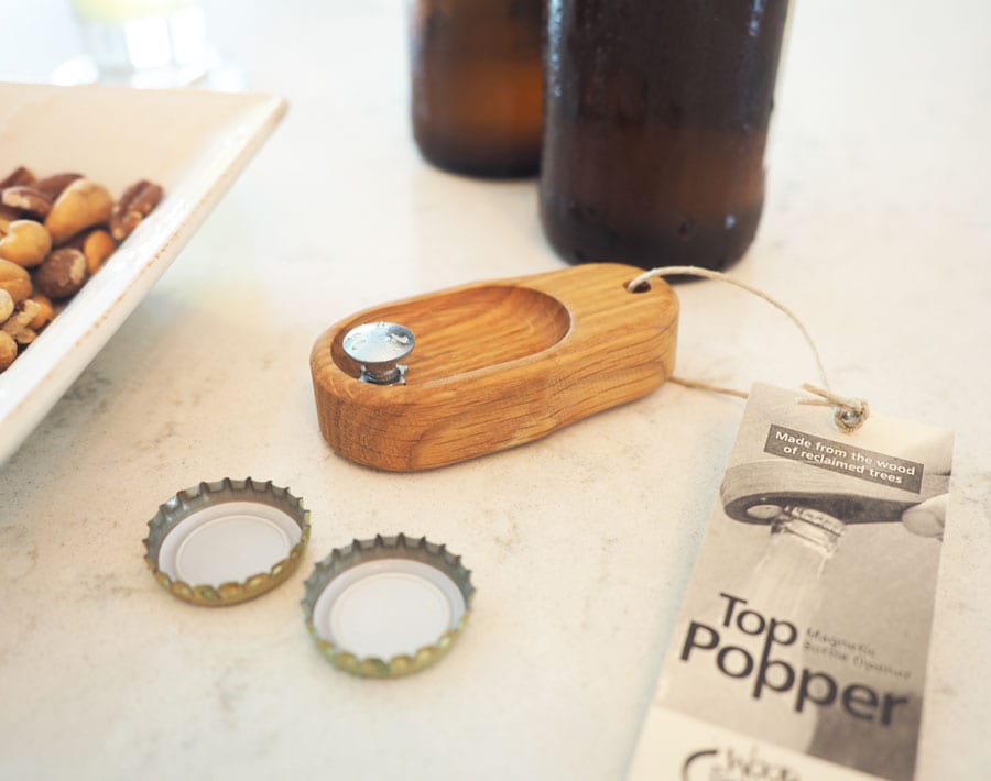 wooden bottle opener white oak top popper Wood From the Hood wooden bottle opener white oak top popper Wood From the Hood