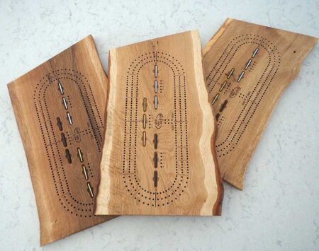 wood cribbage board three player white oak Wood From the Hood wood cribbage board three player white oak Wood From the Hood