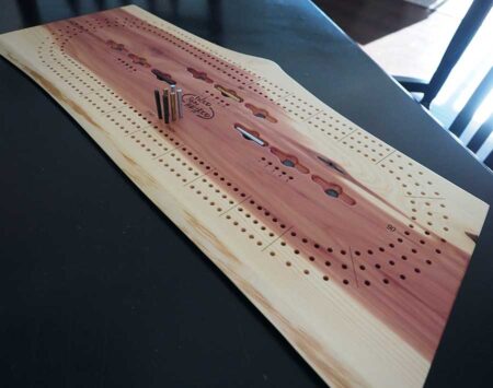 Wood Cribbage Board Natural Edge Red Cedar Three Player Wood From the Hood Wood Cribbage Board Natural Edge Red Cedar Three Player Wood From the Hood