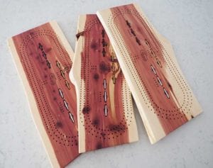 10" x 31" Cribbage Board - 3 Player Track - Jumbo - Red Cedar