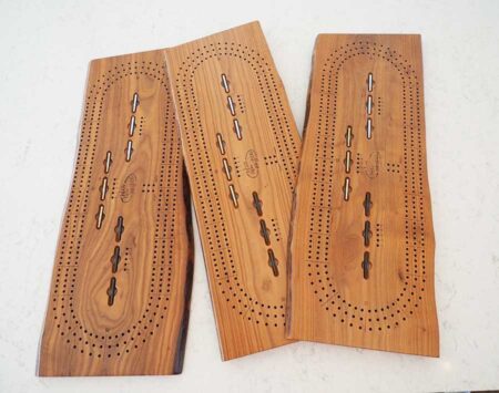 CribbageJumboRoastedAsh3play Cribbage Board 3 Player Roasted Ash Wood From the Hood