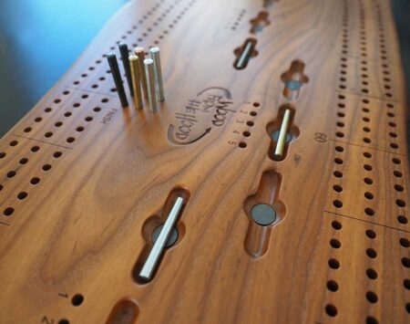Cribbage Board 3 Player Roasted Ash Wood From the Hood Cribbage Board 3 Player Roasted Ash Wood From the Hood