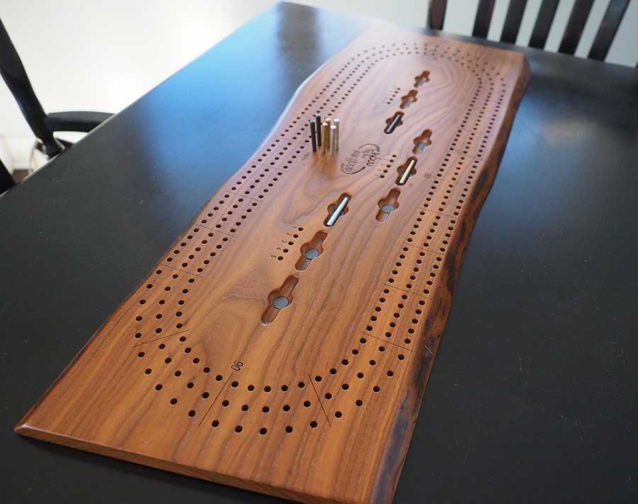 Cribbage Board 3 Player Roasted Ash Wood From the Hood Cribbage Board 3 Player Roasted Ash Wood From the Hood