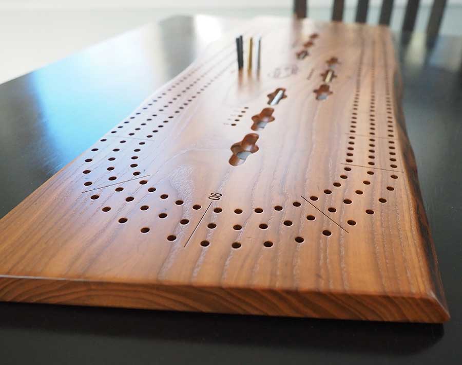 Cribbage Board 3 Player Roasted Ash Wood From the Hood Cribbage Board 3 Player Roasted Ash Wood From the Hood