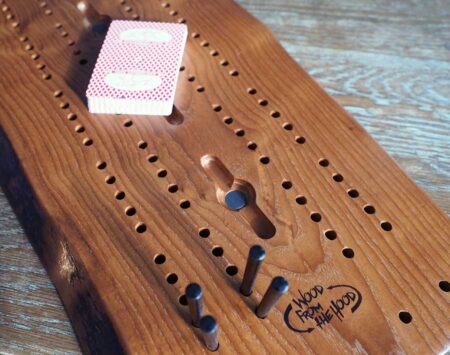 Wooden Cribbage Board Large Live Edge Roasted Ash Wood From the Hood Wooden Cribbage Board Large Live Edge Roasted Ash Wood From the Hood