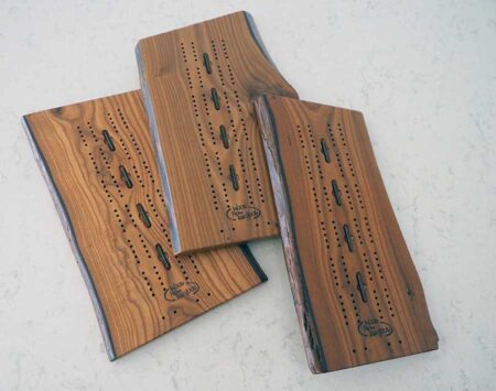 Wooden Cribbage Board Natural Edge Roasted Ash Wooden Cribbage Board Natural Edge Roasted Ash