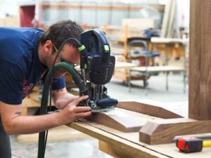 Table Base In Production Wood From the Hood Woodworking