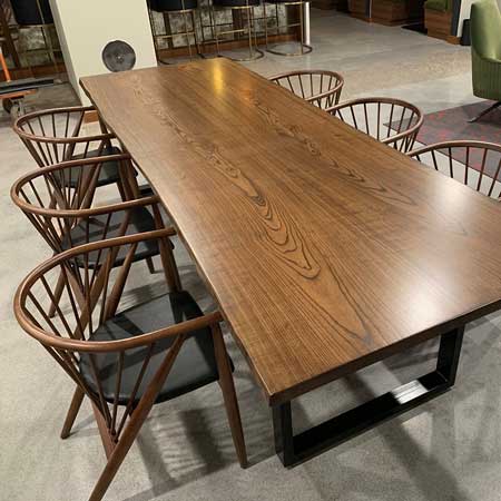 Reclaimed Ash Book Matched Table | Walnut Stain | Wood From the Hood | Wood Furniture | Atmosphere Commercial Interiors Reclaimed Ash Book Matched Table | Walnut Stain | Wood From the Hood | Wood Furniture | Atmosphere Commercial Interiors