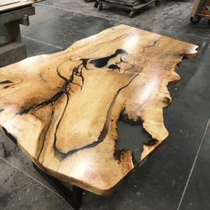 Natural Edge Table Boxelder Epoxy River Table Live Edge Slab Bowties