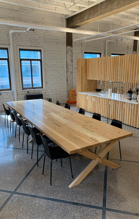 Gensler Wood From The Hood Reclaimed Urban Ash Farm Table