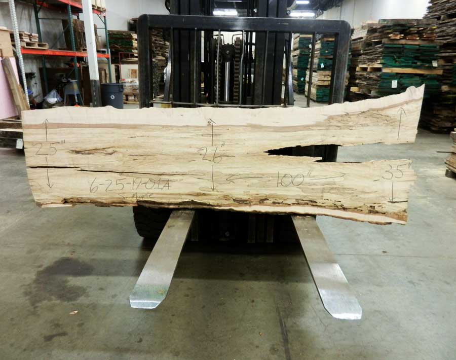 Sugar Maple Natural Edge Slab #6-25-19-01 (100" x 29" x 2.375") Sugar Maple Natural Edge Slab #6-25-19-01 (100" x 29" x 2.375")