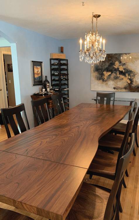Book Matched American Elm Dining Table Home Wood From The Hood Custom