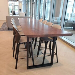 Live-Edge Stained Ash Communal Table
