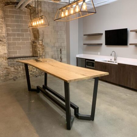 Book-Matched Live-Edge American Elm Table & White Oak Coffee Table Book-Matched Live-Edge American Elm Table & White Oak Coffee Table