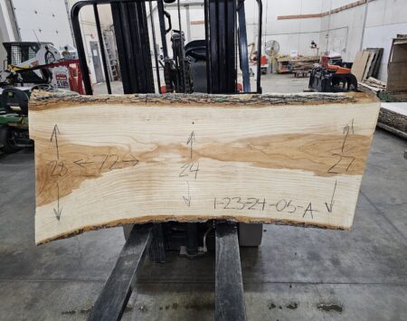 Ash Natural Edge Slab #1-23-24-05