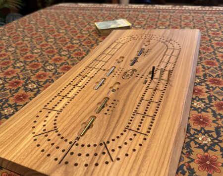 3 Player Cribbage Board Made From Red Elm